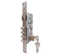 Lince Serrure 32403 I Serrure haute sécurité avant en acier inoxydable I Pour portes en bois I Entrée de 50 mm I Levier à boulons.