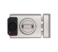 Lince SMARt7930 Verroue connectée Bluetooth - Alarme 100 dB, application mobile et télécommande, clé haute sécurité réversible - Ouverture mécanique et électronique - Recharge USB-C - Finition argent