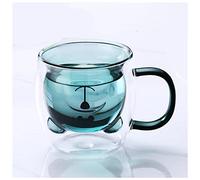 LINCMAN Cute Mugs Glass Double Wall Insulated Glasses Espresso Cup Tea Cup Milk Cup Bear Mugs Office Cup Birthday Gifts Drinking cup
