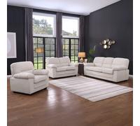 Concept Usine - Ensemble canapé 3+2+1 Lincoln - Velours côtelé, assise profonde - Beige
