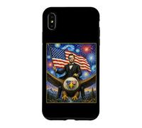 Lincoln Flying Bald Eagle & Drapeau USA | Art Patriotique de l'Amérique Coque pour iPhone XS Max