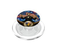 Lincoln on Eagle & Guns USA Flag America 250 4 Juillet PopSockets PopGrip pour MagSafe