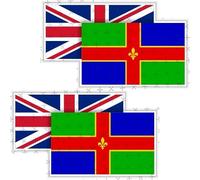 Lincolnshire County Paire de stickers en vinyle pour pare-chocs Motif drapeau britannique 75 mm