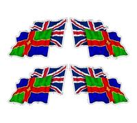 Lincolnshire County - UK Union Jack Paire de drapeaux volants et drapeau britannique agitant une paire de combinaisons, 50 mm (environ 5,1 cm) autocollants en vinyle, décalcomanies x4 (gauche à droite