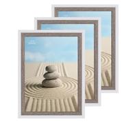 lincoolart Cadre Photo A4 Bois et Blanc - Lot de 3 Encadrements Mural 21x30 cm avec Verre Sécurit pour Affiches, Diplômes, Posters