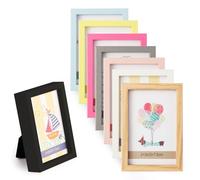 lincoolart Polaroid Cadre Photo Magnétique - Lot de 8 Mini Cadres Photo Magnétiques pour Frigo, Cadres Colorés en Bois (5 x 7.6 cm) pour Dessins d'Enfants