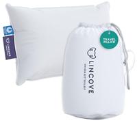Lincove Oreiller de voyage canadien en plumes et duvet - Oreillers de luxe en peluche pour soutenir la tête, le cou, pendant que vous dormez dans les avions, les voitures, le camping, les hôtels et la
