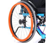 LINCYS Housses De Jante en Silicone De 55,9 Cm, Antidérapantes Et Résistantes À l'usure, pour Fauteuil Roulant,Housses de Jante Poussoir for Fauteuil Roulant,Orange,24inch