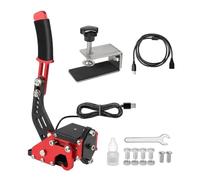 LinCys KANGYEBAIHUODIAN Logitech - système de freinage USB, carte adaptateur de frein à main/dérive adaptée au rallye G29/G27/G25 PC capteur Hall SIM jeux de course T300 T500 (Color : Red with clip)