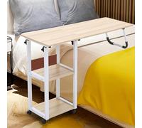 LINCYS Table sur roulettes à Plateau généreux - 95x40 cm, réglage Fluide 70-88 cm, Structure Acier - Utilisation comme Support pour PC, Jeux, écriture ou Service - Noir