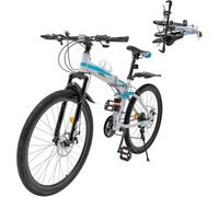 LINCYS VTT pliable à 21 vitesses avec double frein à disque et suspension, capacité de charge de 100 kg, siège réglable pour les déplacements, le fitness tout-terrain et les voyages d'aventure