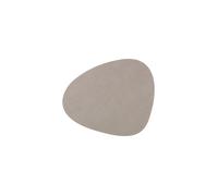 LIND DNA Set de table ovale Nupo en cuir 37x44cm gris clair