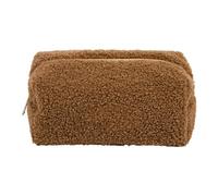 Linda Sac De Maquillage Poilu, Voyage Dans L'eau De Grande Capacité | Tête Confortable De Protecteur Organisateur Cosmétique Pour Mère, Petite Amie, Femmes, Coffee, riferimento alla descrizione