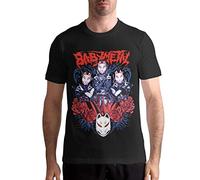 Lindas Babymetal T-shirts pour hommes hauts à manches courtes col rond en coton, Noir , L