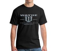 Lindas Wayne Enterprises T-shirt vintage métallique imprimé argenté, Noir , L