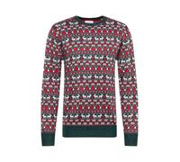 Lindbergh Pull-over 'Christmas' vert foncé / rouge / blanc, Taille XXXL