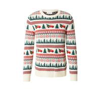 Lindbergh Pull-over marron / vert foncé / rouge vif / blanc, Taille L