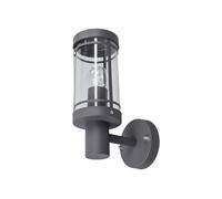 Lindby Applique extérieure Djori (Moderne) en Gris Inox (1 lampe,à E27), pour mur extérieur/façade de maison terrasse und balcon