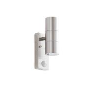 Lindby Applique extérieure Eyrin à intensité variable (Moderne) en Gris Inox (à 2 lampes, GU10) pour mur extérieur/façade de maison terrasse und balcon