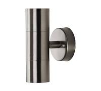 Lindby Applique extérieure Hakan (Moderne) en Gris Inox (à 2 lampes, GU10), pour mur extérieur/façade de maison, terrasse und balcon