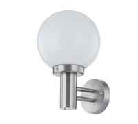 Lindby Applique extérieure Nada (Moderne) en Gris Inox (1 lampe,à E27), pour mur extérieur/façade de maison, terrasse und balcon