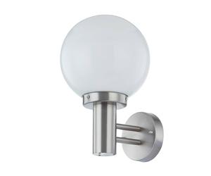 Lindby Applique extérieure Nada (Moderne) en Gris Inox (1 lampe,à E27), pour mur extérieur/façade de maison terrasse und balcon