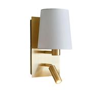 Lindby Applique murale, applique murale intérieure Aiden (moderne) en doré/laiton en textile (1 ampoule E14) - Applique murale pour chambre à coucher, salon, salon
