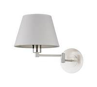 Lindby Applique Murale Tissu Pola à intensité variable (Moderne) en Gris Textile e. a. pour Salon & Salle manger (1 lampe,à E27), Lampe Eclairage Luminaire Mural