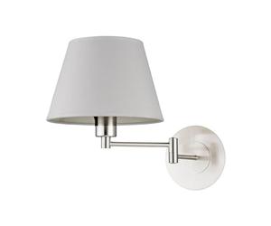 Lindby Applique Murale Tissu Pola à intensité variable (Moderne) en Gris Textile e. a. pour Salon & Salle manger (1 lampe,à E27), Lampe Eclairage Luminaire Mural