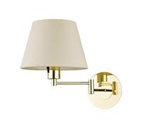 Lindby Applique Murale Tissu Pola (Moderne) en Beige Textile e. a. pour Salon & Salle à manger (1 lampe,à E27), Applique, Lampe Murale, Eclairage, Luminaire Mural