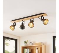 Lindby Spot Aylis à intensité variable (Modern, Industriel) en Marron Métal e. a. pour Salon & Salle manger (à 4 lampes E14) Lampe encastrable plafonnier applique