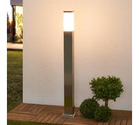 Lindby Luminaire extérieur Lorian à intensité variable (Moderne) en Gris Inox (1 lampe,à E27), Borne lumineuse luminaire pour socle