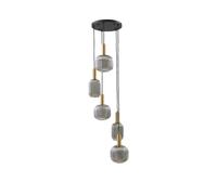 Lindby - Doroteo suspension gris à 5 lampes en verre
