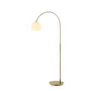 Lindby Lampadaire Cynthia (Moderne) en Doré Verre e. a. pour Salon & Salle à manger (1 lampe,à E27), arqué lampadaire arc lampe sur pied de salon éclairage