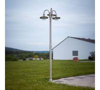 Lindby lampadaire d'extérieur Damion, 200 cm, 3 lampes, E27, IP44 DAMION Lindby, dimmable, gris, Inox, Moderne