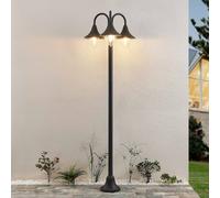 Lindby lampadaire d'extérieur Edric, hauteur 215 cm, anthracite, aluminium Edric Lindby, dimmable, noir, Aluminium, Vintage