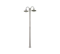 Lindby Lampadaire extérieur Damion à intensité variable (Moderne) en Gris Inox (à 2 lampes, E27) Candélabre luminaire d’extérieur