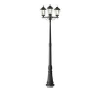 Lindby Lampadaire extérieur Nane à intensité variable (Antique, Classic) en Noir (à 3 lampes, E27), Candélabre, luminaire d’extérieur