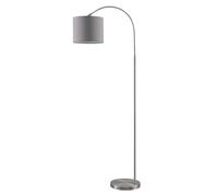 Lindby Lampadaire Keriba (Moderne) en Gris Métal e. a. pour Salon & Salle à manger (1 lampe,à E27), arqué, lampadaire arc, lampe sur pied, de salon éclairage