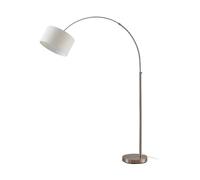 Lindby Lampadaire Railyn (Moderne) en Blanc Textile e. a. pour Salon & Salle à manger (1 lampe,à E27), arqué lampadaire arc lampe sur pied de salon