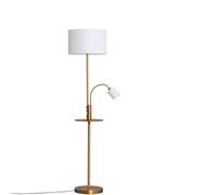 Lindby Lampadaire Tissu Aovan avec une connexion USB (Moderne) en Bronze Métal e. a. pour Salon & Salle à manger (1 lampe,à E27), Sur Pied Lampe a de Sol