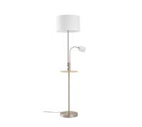 Lindby Lampadaire Tissu Aovan avec une connexion USB (Moderne) en Gris Métal e. a. pour Salon & Salle à manger (1 lampe,à E27), Sur Pied Lampe a de Sol