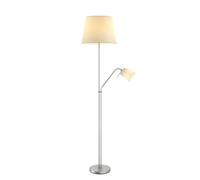 Lindby Lampadaire Tissu Nantwin (Moderne) en Blanc Textile e. a. pour Salon & Salle à manger (1 lampe,à E27), Sur Pied, Lampe a de Sol