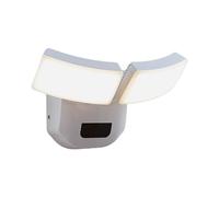 Lindby LED Applique extérieure Nikias (Moderne) en Blanc Aluminium (à 2 lampes,), pour mur extérieur/façade de maison terrasse und balcon