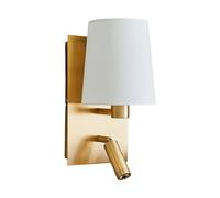 Lindby LED Applique Murale Tissu Aiden en Bronze Textile e. a. pour Salon & Salle à manger (1 lampe,à), Lampe Eclairage Luminaire Mural