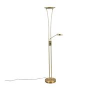 Lindby LED Lampadaire Eda à intensité variable (Moderne) en Doré Métal e. a. pour Salon & Salle manger (à 2 lampes,), Sur Pied Lampe a de Sol