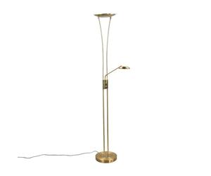 Lindby LED Lampadaire Eda à intensité variable (Moderne) en Doré Métal e. a. pour Salon & Salle manger (à 2 lampes,), Sur Pied Lampe a de Sol