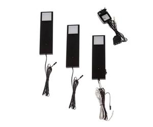 Lindby LED Lampes sous meuble Amaryll (Moderne) en Noir e. a. pour Cuisine (à 3 lampes,), Lampe