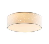 Lindby LED Plafonnier Ellamina (Moderne) en Blanc Textile e. a. pour Salon & Salle à manger (1 lampe,à), Eclairage Lampe Luminaire Plafond Eclerage