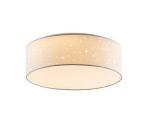 Lindby LED Plafonnier Ellamina (Moderne) en Blanc Textile e. a. pour Salon & Salle à manger (1 lampe,à), Eclairage Lampe Luminaire Plafond Eclerage